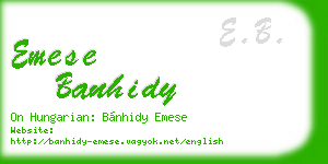 emese banhidy business card