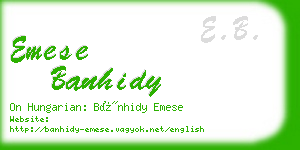 emese banhidy business card